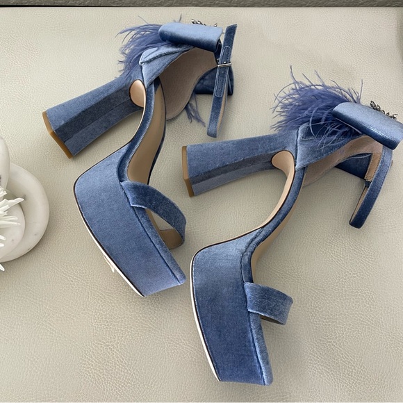 ANTONIO MELANI Janie Velvet Platform Dress Sandals - Picture 8 of 13